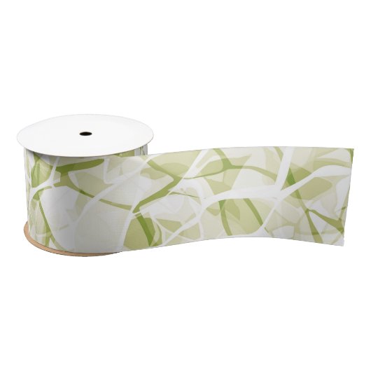 olive-white abstract fashionable modern pattern サテンリボン (リール)
