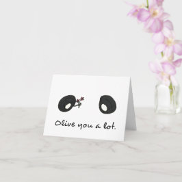Olive You A Lotly, hand drawn greeting card カード