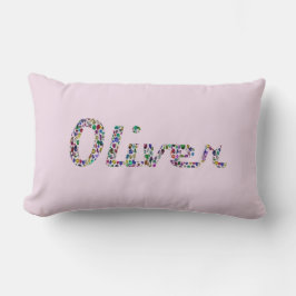 Oliverスクリプトタイポグラフィ鮮やかin Stones ランバークッション