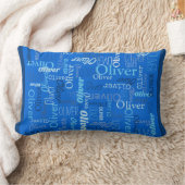 Oliverパーソナライズされた name shades of blue ランバークッション (ブランケット)