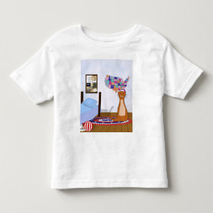 Oliver Loves To Travel - 寝室、地図、ポストカード トドラーTシャツ