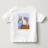 Oliver Loves To Travel - 寝室、地図、ポストカード トドラーTシャツ (裏面)