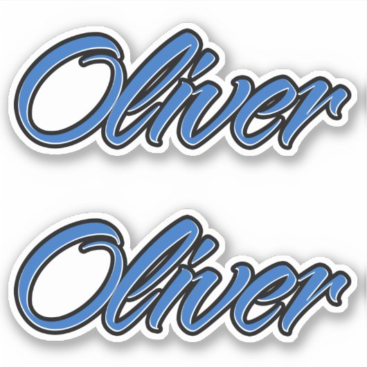 Oliver Name blue Aufkleber Sticker Stickerset シール (正面)