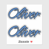 Oliver Name blue Aufkleber Sticker Stickerset シール (シート)