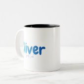 Oliver Name Gift - Good Luck - Personalized Design ツートーンマグカップ (正面左)