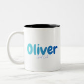 Oliver Name Gift - Good Luck - Personalized Design ツートーンマグカップ (左)