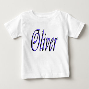 Oliver、Name、Logo、ベビーのホワイトTシャツ ベビーTシャツ