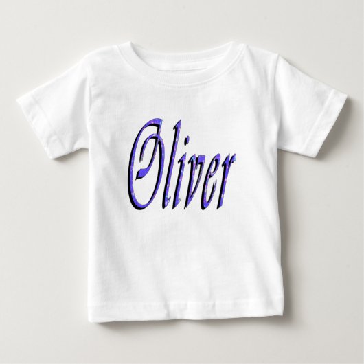 Oliver、Name、Logo、ベビーのホワイトTシャツ ベビーTシャツ (正面)