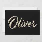 Oliver Name white gold Handwriting Karte カード (正面)