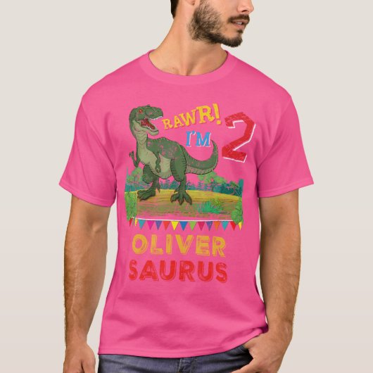 Oliver Saurus Rawr I'M 2 Dinosaur T-レックス・ペルソナリス Tシャツ (正面)