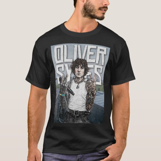 Oliver Sykes Illustration – Rock Star Portrait Tシャツ (正面)