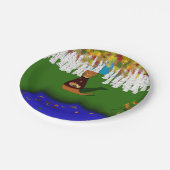 Oliver The Otter at River Wolf Lake in Autumn ペーパープレート (アングル)