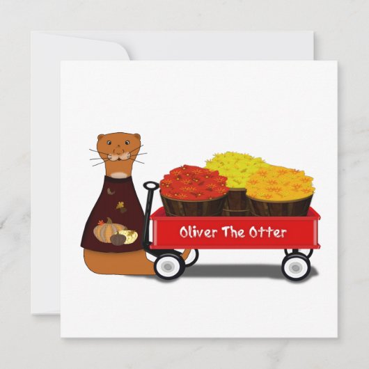 Oliver The Otter Gets Ready For Autumn  カード (正面)