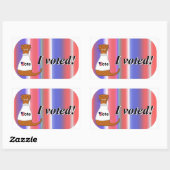 "Oliver The Otter I Voted Sticker" on Background 長方形シール (シート)