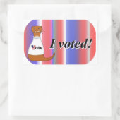 "Oliver The Otter I Voted Sticker" on Background 長方形シール (バッグ)