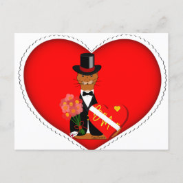 Oliver The Otter Inハート – バレンタインデーCerami ポストカード