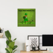 Oliver The Otter Picking Shamrocks- Saint Patrick ポスター (ホームオフィス)