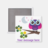 Oliver the Owl Customizable マグネット (正面/裏面)