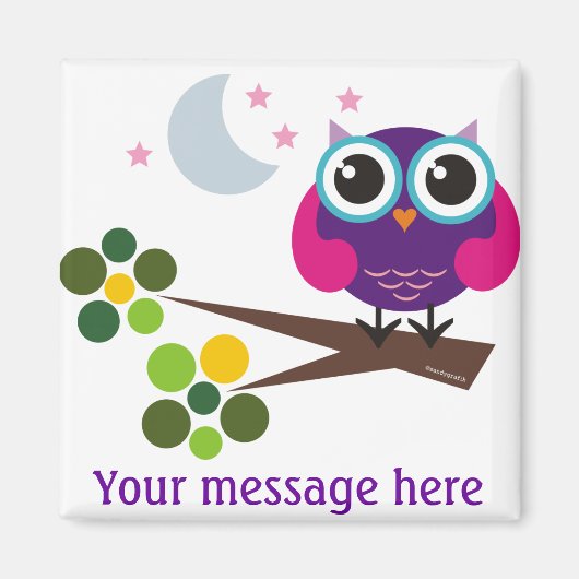 Oliver the Owl Customizable マグネット (正面)