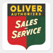 Oliver Tractorsのヴィンテージ販売とサービスサイン スクエアシール (正面)