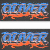 Oliver Vorname Name Graffiti Aufkleber Sticker シール (正面)