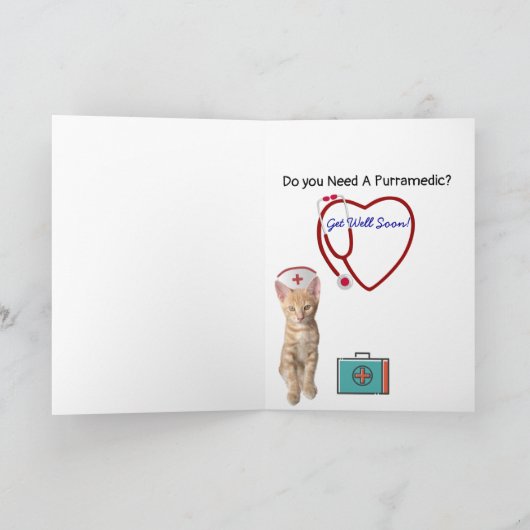 Oliver's Feline Well - Cat Get Well Card カード (内部)