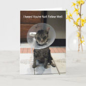Oliver's Feline Well - Cat Get Well Card カード (黄色い花)