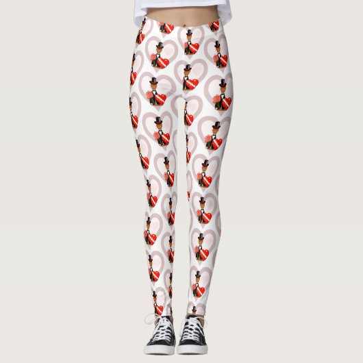 Oliver's Valentines Date With Data Background Leg レギンス (正面)