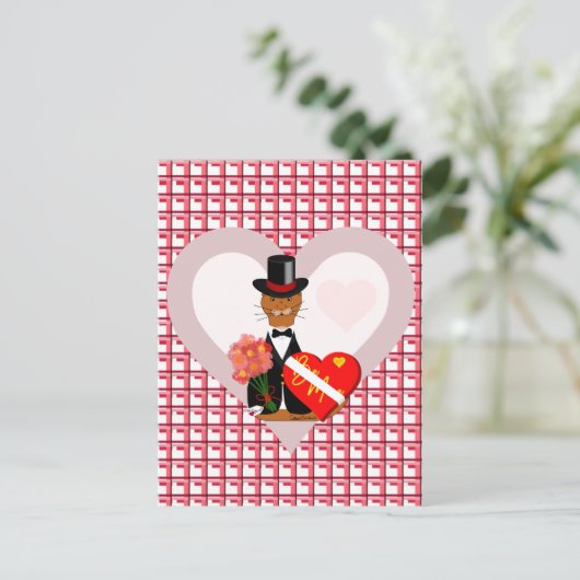 Oliver's Valentines Date With Data Background Thr ポストカード (スタンド正面)