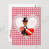 Oliver's Valentines Date With Data Background Thr ポストカード (正面/裏面)