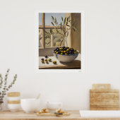 Olives Still Life by Window Poster ポスター (キッチン)