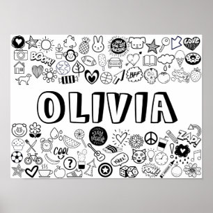'OLIVIA'カラーIT-YOURSELFアウトラインデザイン ポスター
