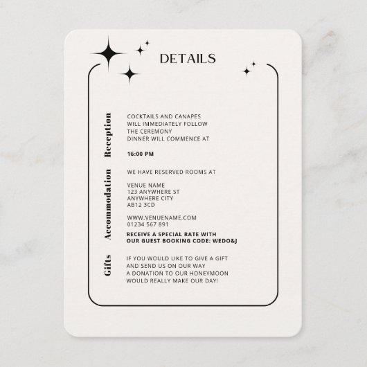 OLIVIAモダンアイボリー天囲いカード エンクロージャーカード (正面)