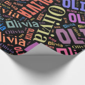 Olivia名文字デザイン – 背景の変更 ラッピングペーパー (角)