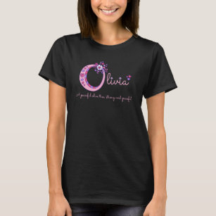Olivia女の子の名前と意味Oモノグラムシャツ Tシャツ