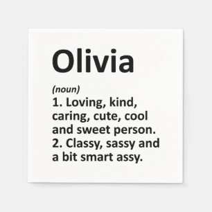 OLIVIA定義名パーソナライズされた誕生日 スタンダードカクテルナプキン
