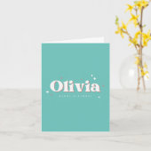 Olivia お誕生日おめでとう | 薄青 カード (黄色い花)
