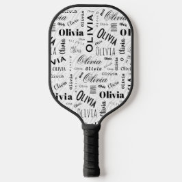Olivia オリジナル 名前 ブラック ホワイト ピックルボールラケット