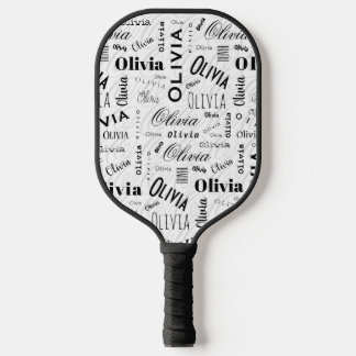 Olivia オリジナル 名前 ブラック ホワイト ピックルボールラケット