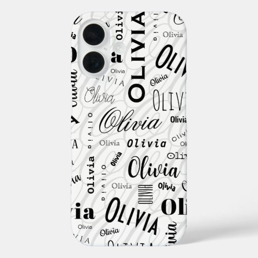 Olivia オリジナル 名前 ブラック ホワイト  Case-Mate iPhoneケース (裏面)
