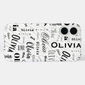 Olivia オリジナル 名前 ブラック ホワイト  Case-Mate iPhoneケース (裏面 (横))