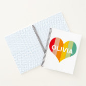 Olivia レトロ ヴィンテージ ハート 名前 ノートブック (内部)