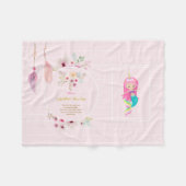 OLIVIA – 女の子の名前の意味ギフト – Mermaid Unicorn フリースブランケット (正面(横))