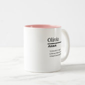 Olivia、女の子パーソナライズされた名の定義 ツートーンマグカップ (正面右)