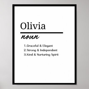 Olivia、女の子パーソナライズされた名の定義 ポスター