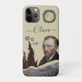 OLIVIA Artistic VanGogh pastel color brown elegant iPhone 11 Proケース