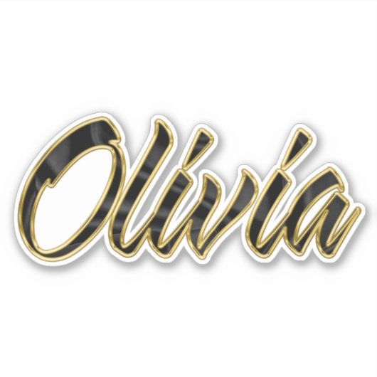 Olivia black gold Lettering Aufkleber Sticker シール (正面)