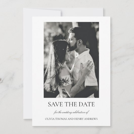 Olivia Christian エレガント Monogram Photo結婚's セーブザデート (正面)