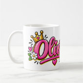 Olivia Coffee Mug, Personalized Olivia Name Cup コーヒーマグカップ (左)