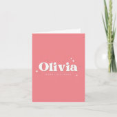 Olivia | Happy Birthday Pink カード (正面)